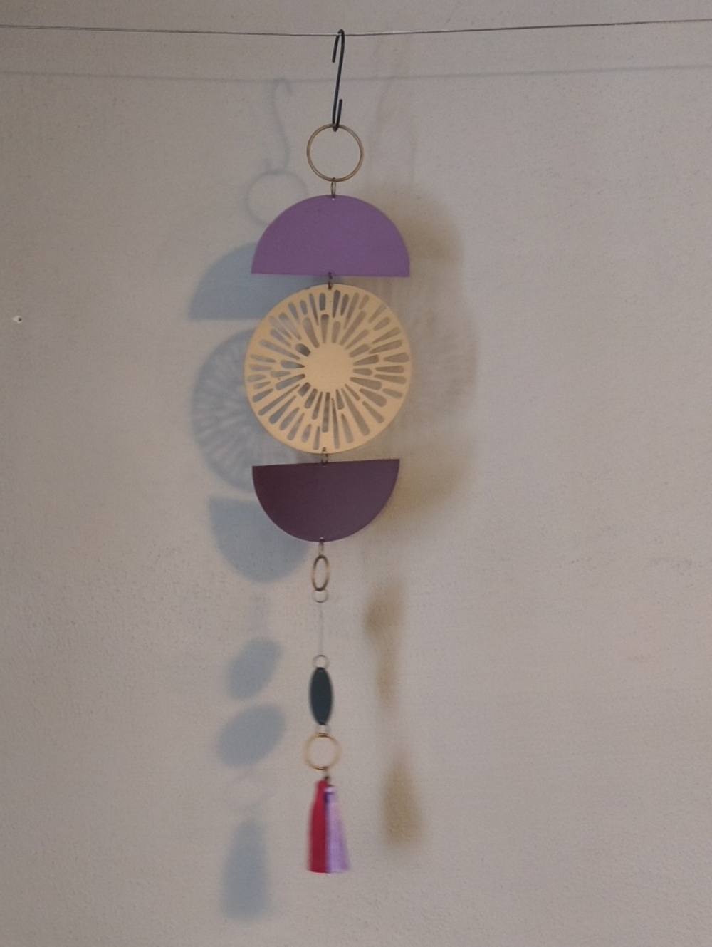 Purple and Cream Modern Hanging Wall Decor - Unbranded